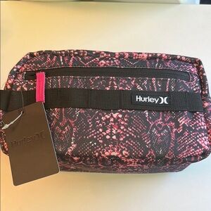 Hurley Pink and Black snake skin Toiletry Bag